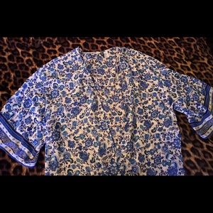 H&M Blue Floral Kimono